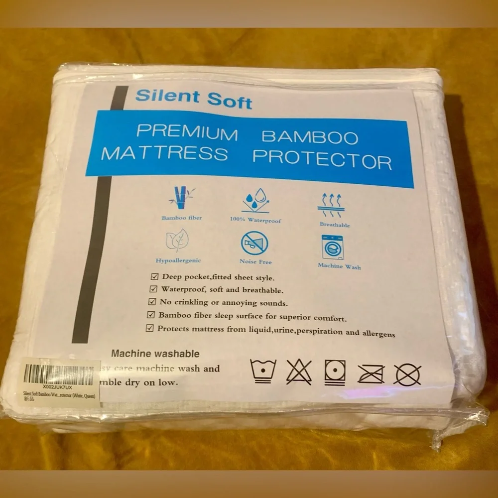 New Silent Soft WATERPROOF PREMIUM MATTRESS BAMBOO PROTECTOR Size Queen